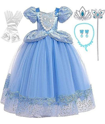 Romy's Collection - Disfraz De Princesa Cenicienta Azul Para