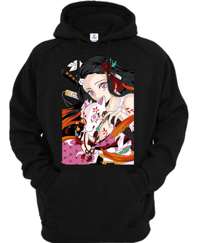 Sudadera Negra Nezuko Ambu Mask Color Kimetsu