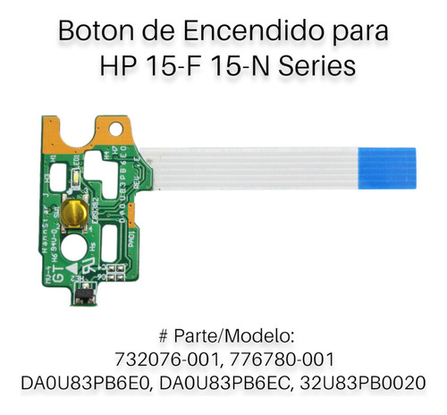 Boton De Encendido Para Laptop Hp Pavilion 15-f / 15-n Serie