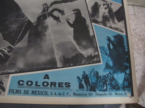 Cartel De Cine ¡ Ghidra ! Monstruo De 3 Cabezas Lobby Card (Usado)