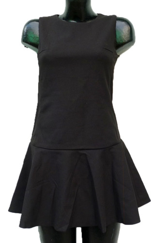 Vestido Formal Negro Cadera Baja Sin Mangas Fresco