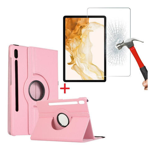 Case Flip 360° + Mica Vidrio 9h Samsung Tab S7 11.0 Sm-t870