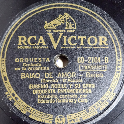 Pasta Eugenio Nobile Gran Orq Panamericana Rca Victor C585