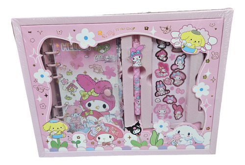 Set Diario De Vida Y Papeleria Para Niñas Hello Kitty Kuromi