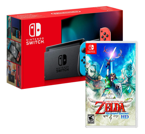 Consola Nintendo Switch Neon 2019 + Zelda Skyward Sword Hd