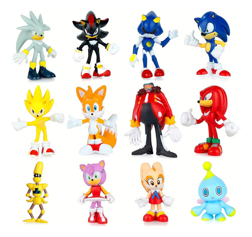 Sonic Toys - Figuras De Accin De Erizo, 1.57-2.17 Pulgadas D