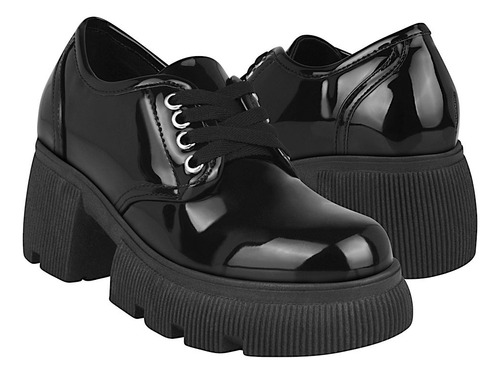 Zapatos Oxford Dama Stylo 130-01 Charol Negro