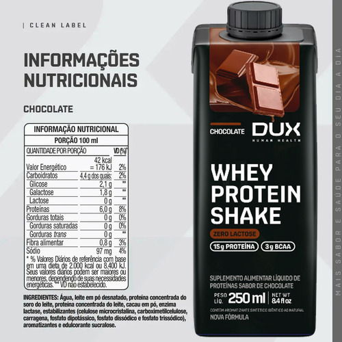 Kit Com 4 Whey Protein Shake 250ml Dux Nutrition Sem Lactose