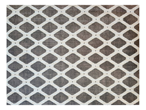 Alfombra Carpeta Plana 150x200 Estampado Yute Rombos Ancho 150 Cm Color Marrón Y Natural Largo 200 Cm