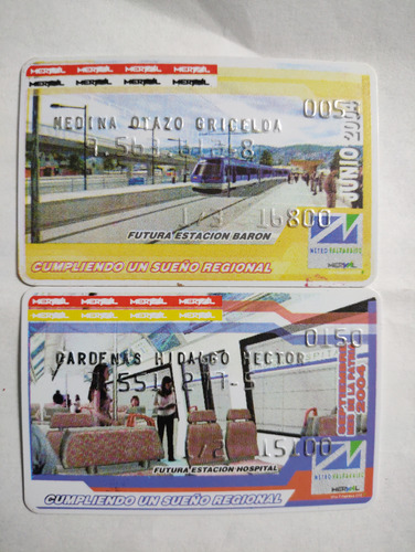 2 Tarjetas Del Metro Merval Año 2004 Septiembre Jun(ff480