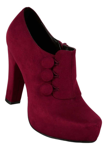 Botin Formal Tacon Mujer Vino Stfashion 03803909