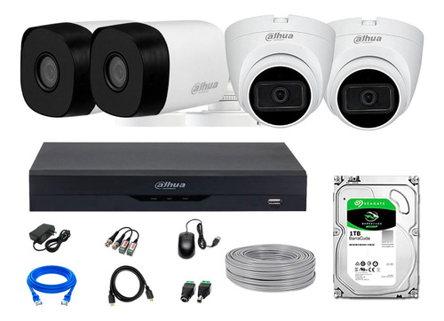 Cámaras Seguridad Kit 4 Fhd 2 Camara Audio + 1tb Rec Facial