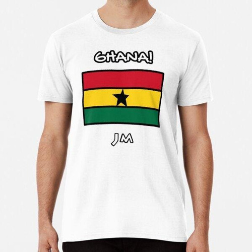 Remera Ghana Flag Drawn Red Algodon Premium