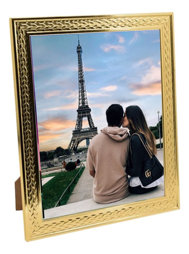 Porta Retrato 15x21 Vertical / Horizontal Relevo Entalhado Cor Dourado