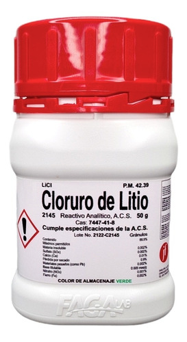 Cloruro De Litio R. A. De 50 G Fagalab