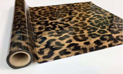 Lamina Metalica Cheetah Gold Rollo Decorativo Transferencia