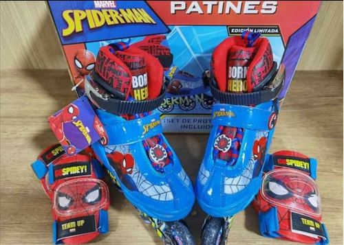 Patines Hotwheels Spiderman Liniales Con Luces Original