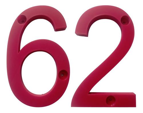 Números 3d Para Casas, Mxdru-062, Número 62, 17.7cm Altura,