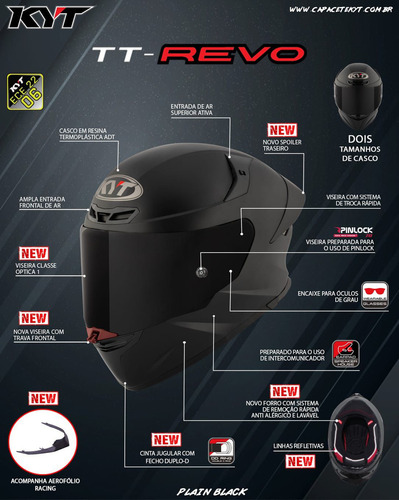 Capacete Kyt Tt Revo Tt-revo Div Cores Ls2 Vector @#