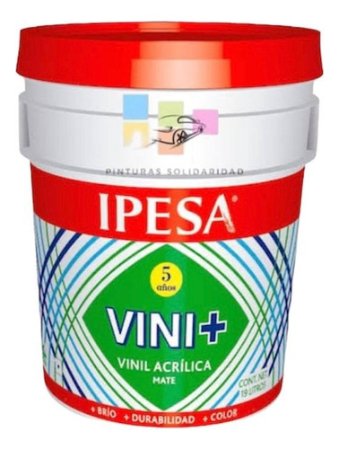 Cubeta 19l Pntura Vinilica Vini+ 5 Años Ipesa Similar Comex