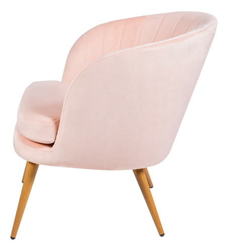 Silla Tocador Rosa Madera Tapiz Estilo Velvet Oficina