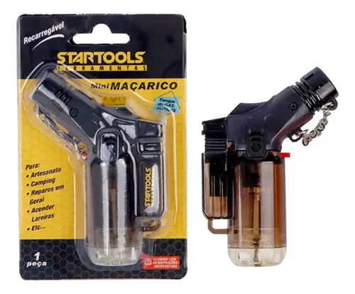 Mini Macarico Portatil Recarregavel Controle Chama Startools Sem Gás