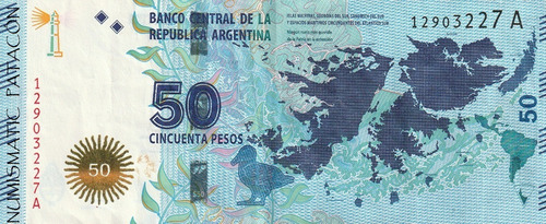 Billete 50 Peso Malvinas Serie A - Bottero 4201