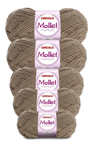Lã Mollet 100g Crochê / Tricô - Círculo - 5 Novelos Cor 0794 - Caravela