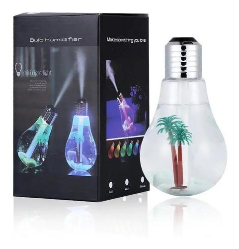 Humidificador Diseño De Bombillo De 400ml Difusor Aroma Led 