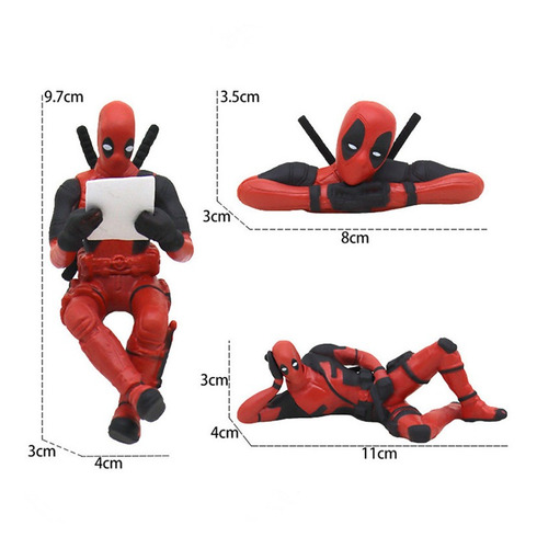 Mini Figura Decorativa Para Coche De Marvel Deadpool Spiderm