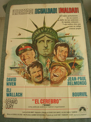 Antiguo Afiche De Cine El Cerebro 1969