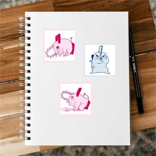 Imagen 3 de 4 de Sticker Pochita Chainsaw Man - Combo X 12 Sticker - Animeras