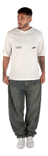 Pantalón Jean Baggy Hombre Rígido Oversize Jeans Suelto