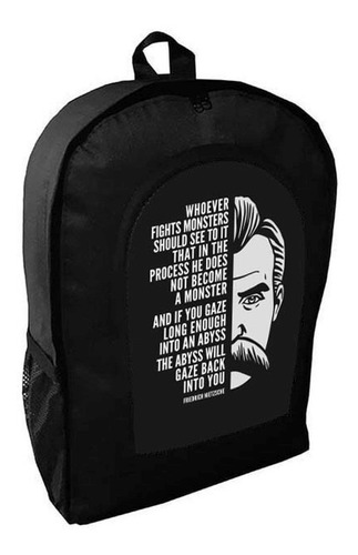 Mochila Negra Friedrich Nietzsche Bichos Mod A3