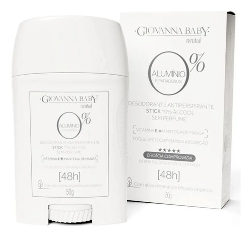 Giovanna baby desodorante antiperspirante stick 0 alumínio neutral 50g