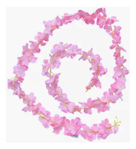 X5 Unidades Tira Larga Flores Flor Artificial 2metros Cod191 Fucsia