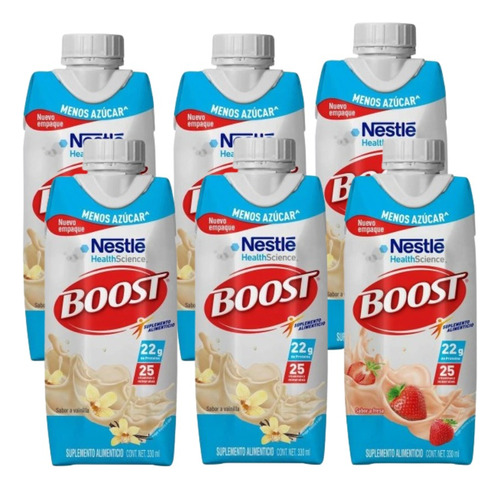 Boost Alto En Proteína Menos Azúcar Vainilla Fresa Pack 5+1