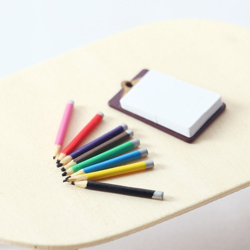 Lápiz De Color En Miniatura A Escala 1:12 De Doll Stationery