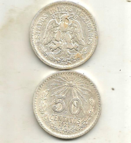 Moneda De Plata Antigua 1921- 50 Cvs 0.720