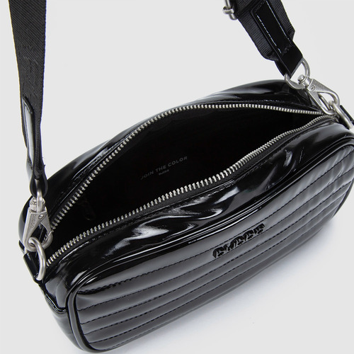 Bolsa Bandolera Crossbody Bubba Bags Purse Gloss Unisex Black Lisa Metalicos Negro