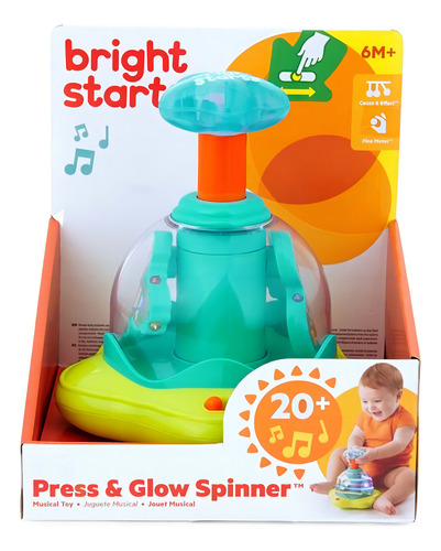 Bright Start Spinner Apachurra Y Brilla Luz Sonido Bebes *sk