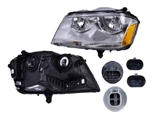 Faro Dodge Avenger 08 09 10 11 12 13 14 Fondo Cromado Lh Rd