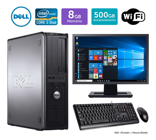 Desktop Usado Dell Optiplex 780int C2duo 8gb 500gb Mon19w