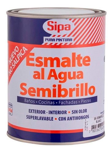 Esmalte Al Agua Blanco Semibrillo 1 Gl