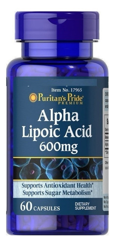 Ácido Alfa Lipoico 600mg Americano Orgánico Original Puro