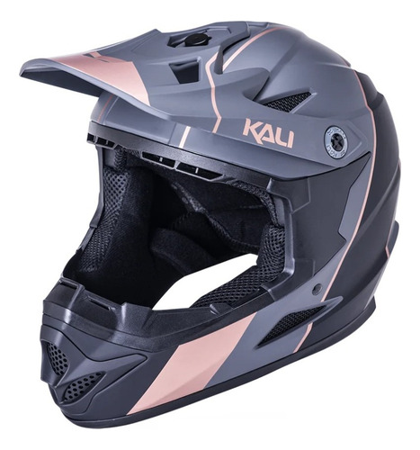 Casco Fullface Kali Zoka Ciclismo Bmx Mountain Bike Trail Color Negro Mate/bronce Talla S