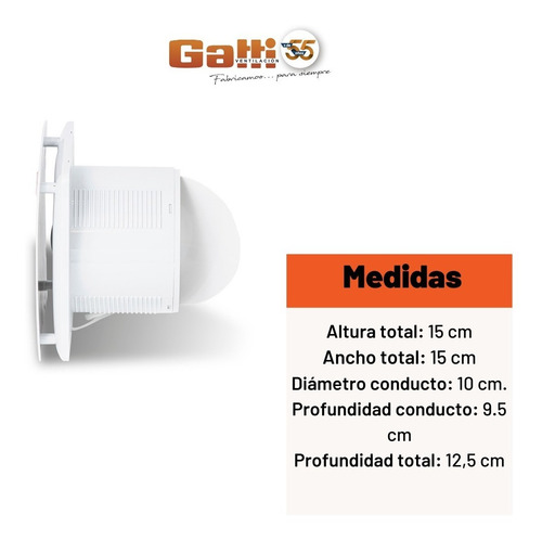 Imagen 6 de 10 de Extractor De Aire Baño/cocina 4 (10 Cm) Con Persiana