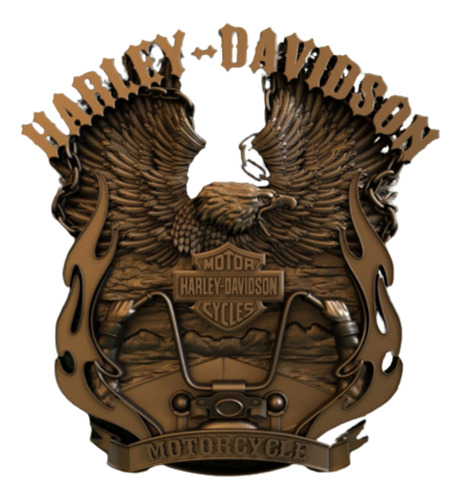 Harley Davison 2 - Arquivo 3d Stl Cnc Router Artcam Aspire