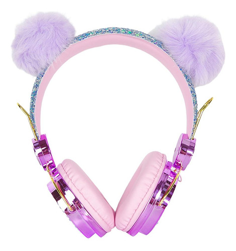 Cute Glitter Bling Bear Ear Kids Auriculares Para Niñas
