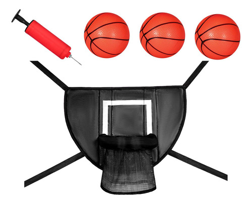 Aro De Baloncesto Para Trampolín Con Bomba De Negro 45x35cm